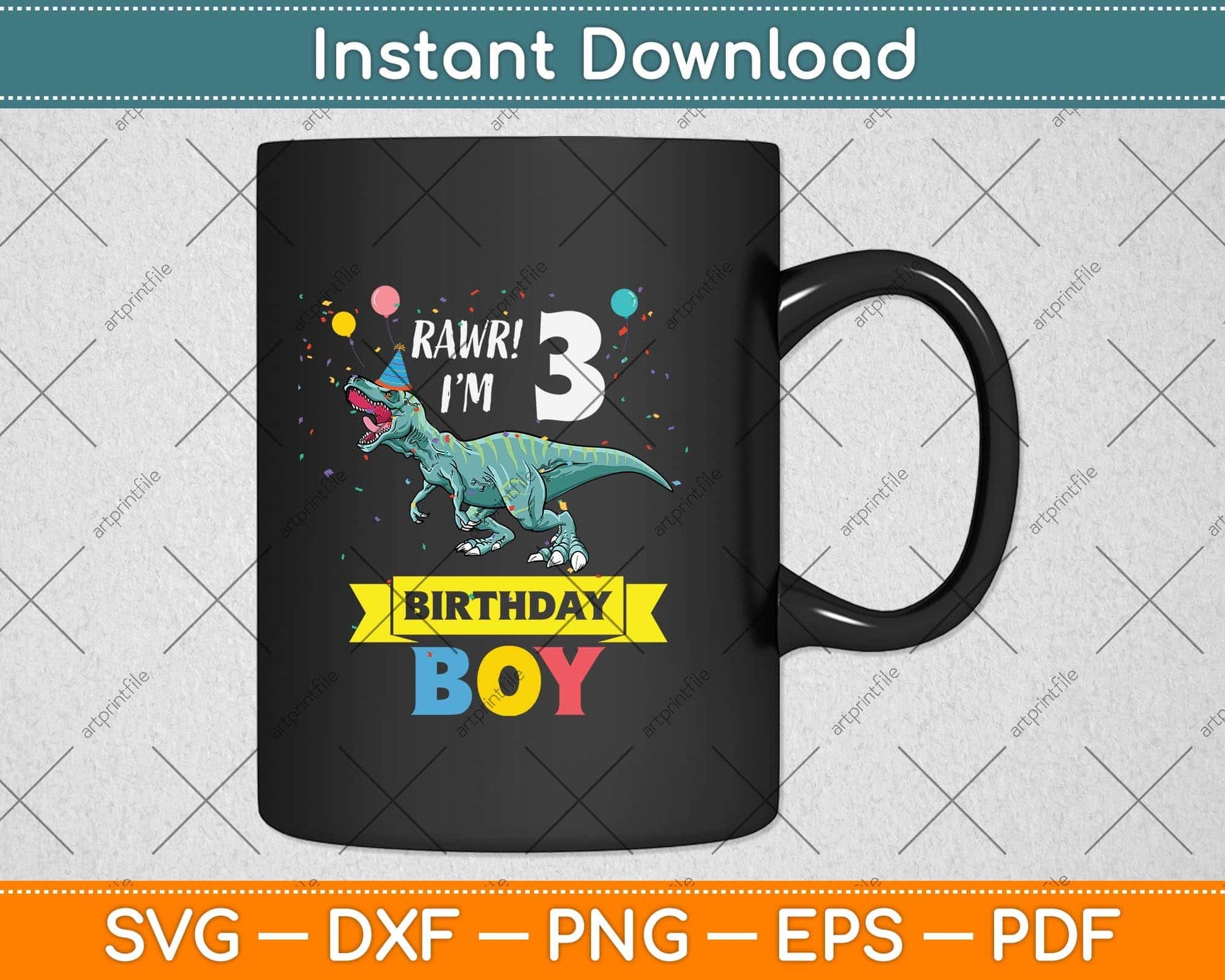 Kids 3 Year Old Shirt 3rd Birthday Boy T Rex Dinosaur Svg Png Dxf Digital Cutting File