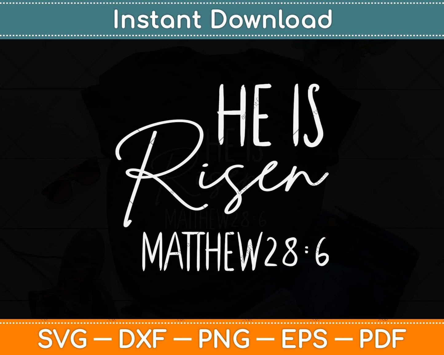 Kids He is Risen Baby Outfit Easter Toddler Boys Little Girls Svg Png Dxf Cutting File