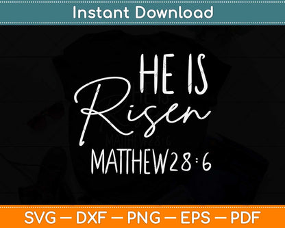 Kids He is Risen Baby Outfit Easter Toddler Boys Little Girls Svg Png Dxf Cutting File