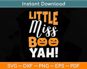 Kids Little Miss Boo Toddler Girl Halloween Svg Png Dxf Digital Cutting File