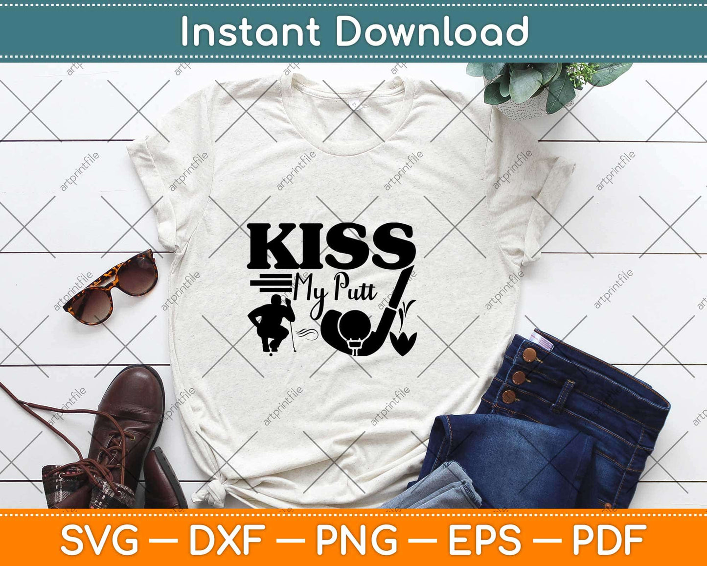 Kiss My Putt Funny Golf Svg Design Cricut Printable Cutting File