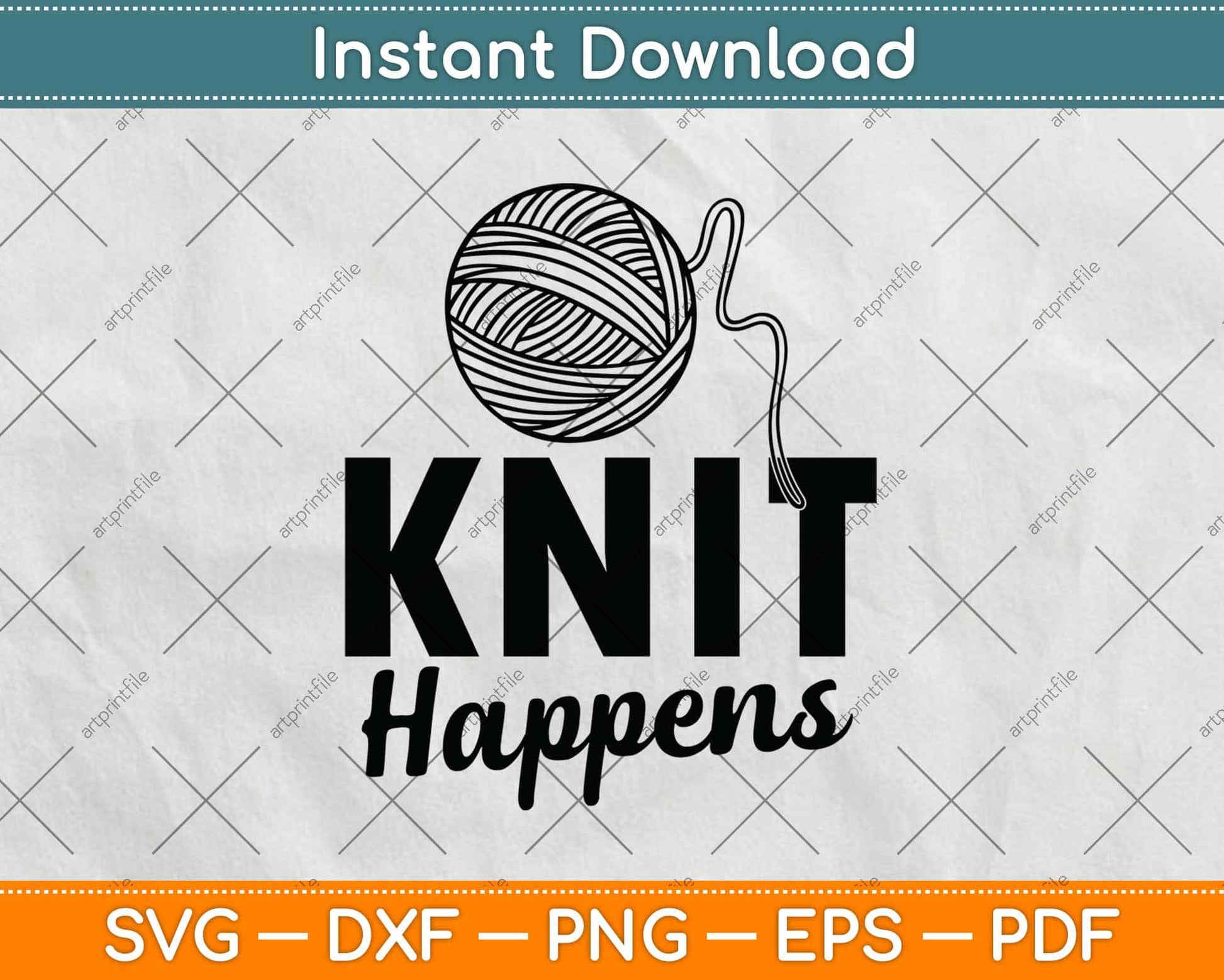 Knit Happens Crochet Yarn Svg Design Cricut Printable Cutting File