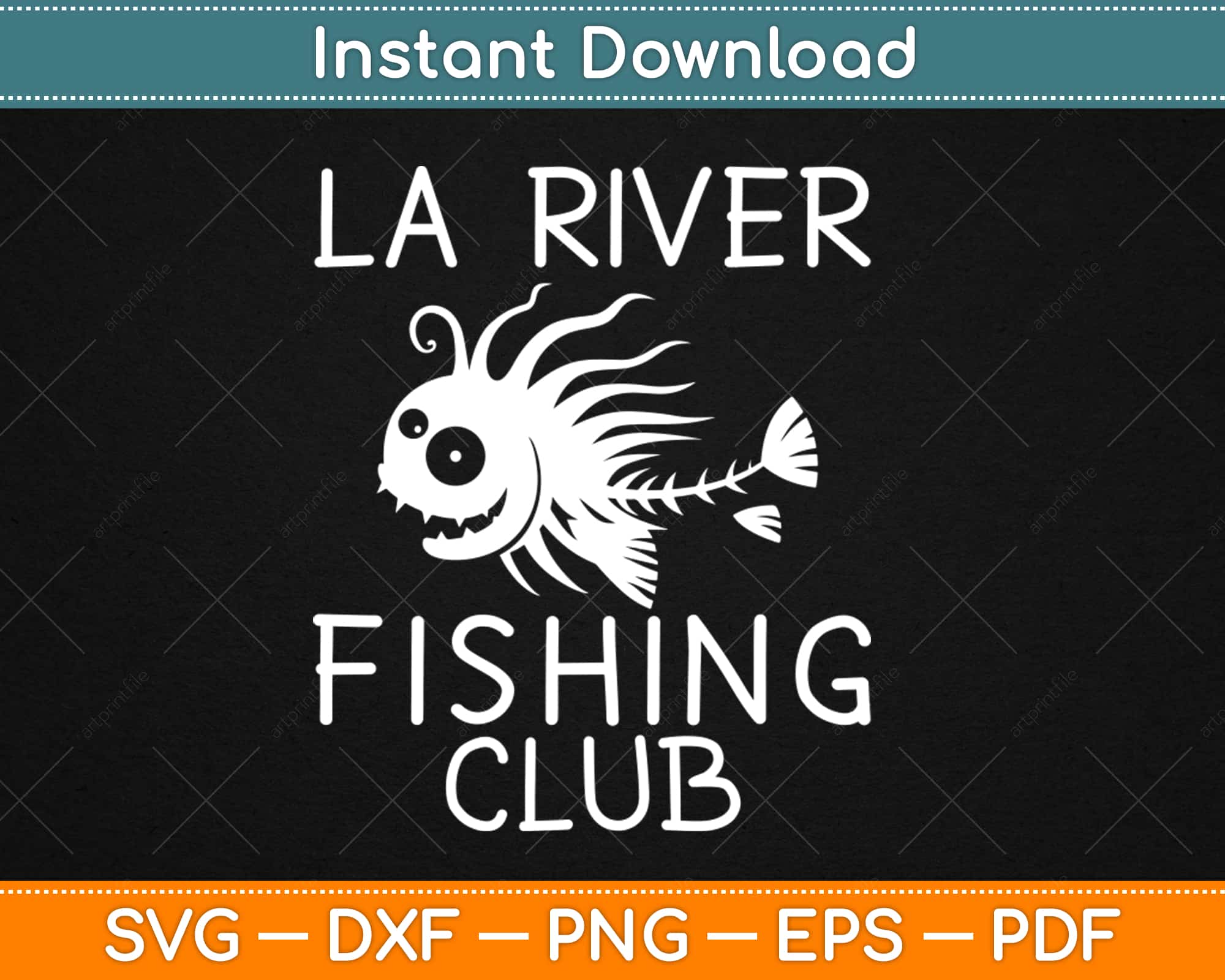 L.A. River Fishing Club three eyed fish Svg Png Design Cut File