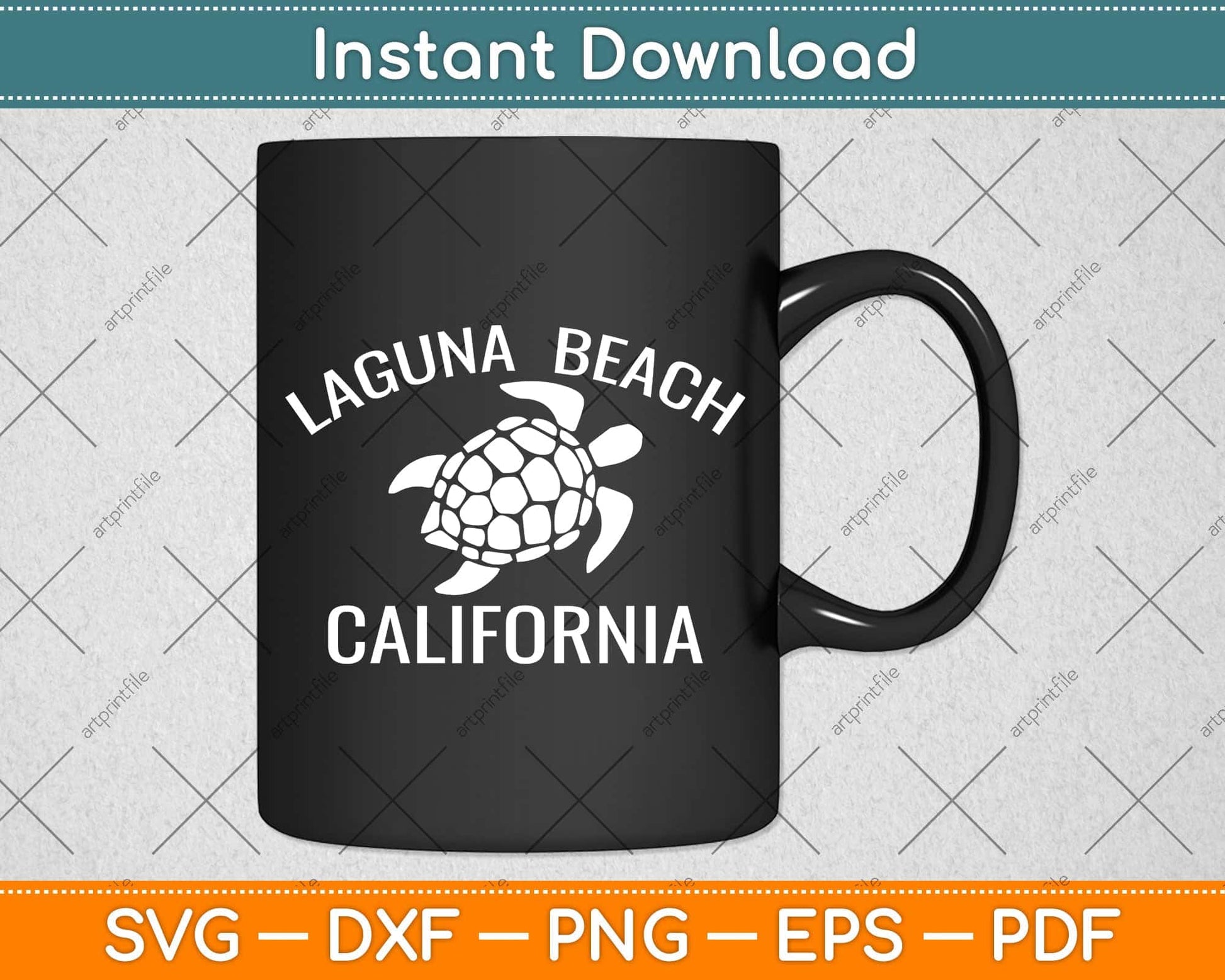 Laguna Beach CA Beach Tribal Turtle Svg Png Dxf Digital Cutting File