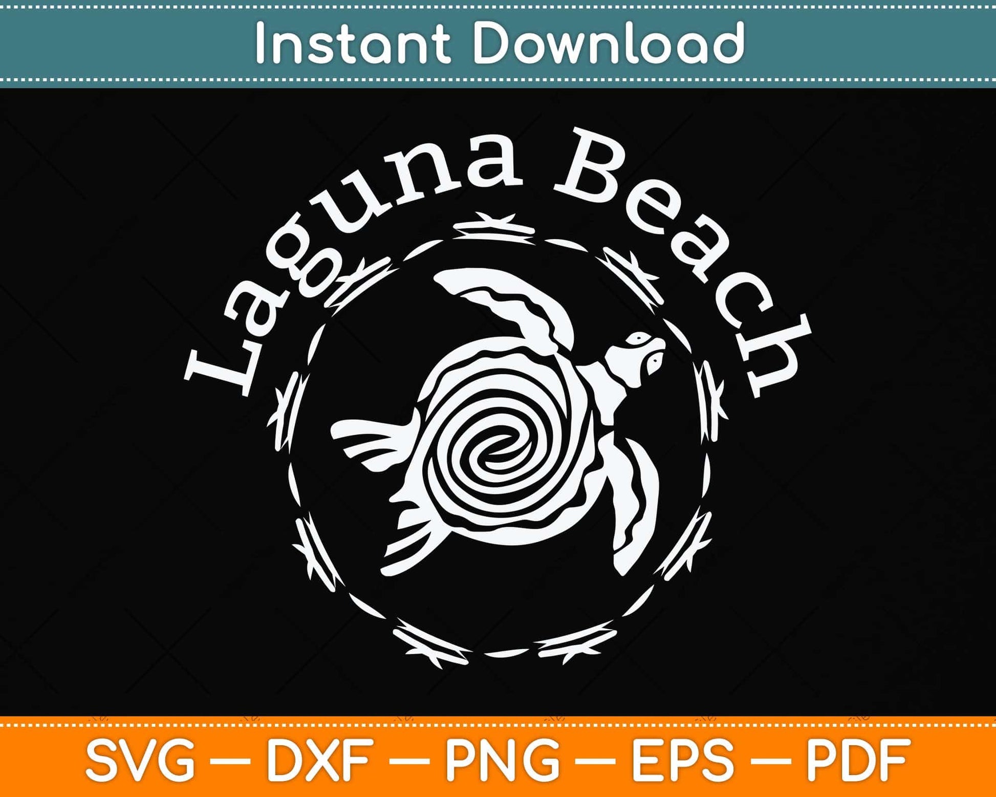Laguna Beach Vintage Tribal Turtle Svg Png Dxf Digital Cutting File