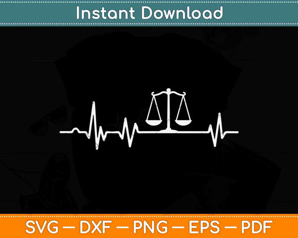 Lawyer Heartbeat Gavel Gift for Law School Graduate Svg Png Dxf Digital Cutting File