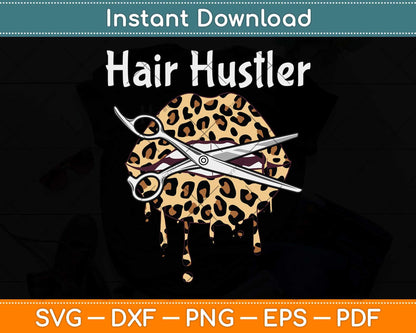 Leopard Lips With Scissors Cool Hairdresser Hair Hustler Svg Png Dxf Digital Cutting File
