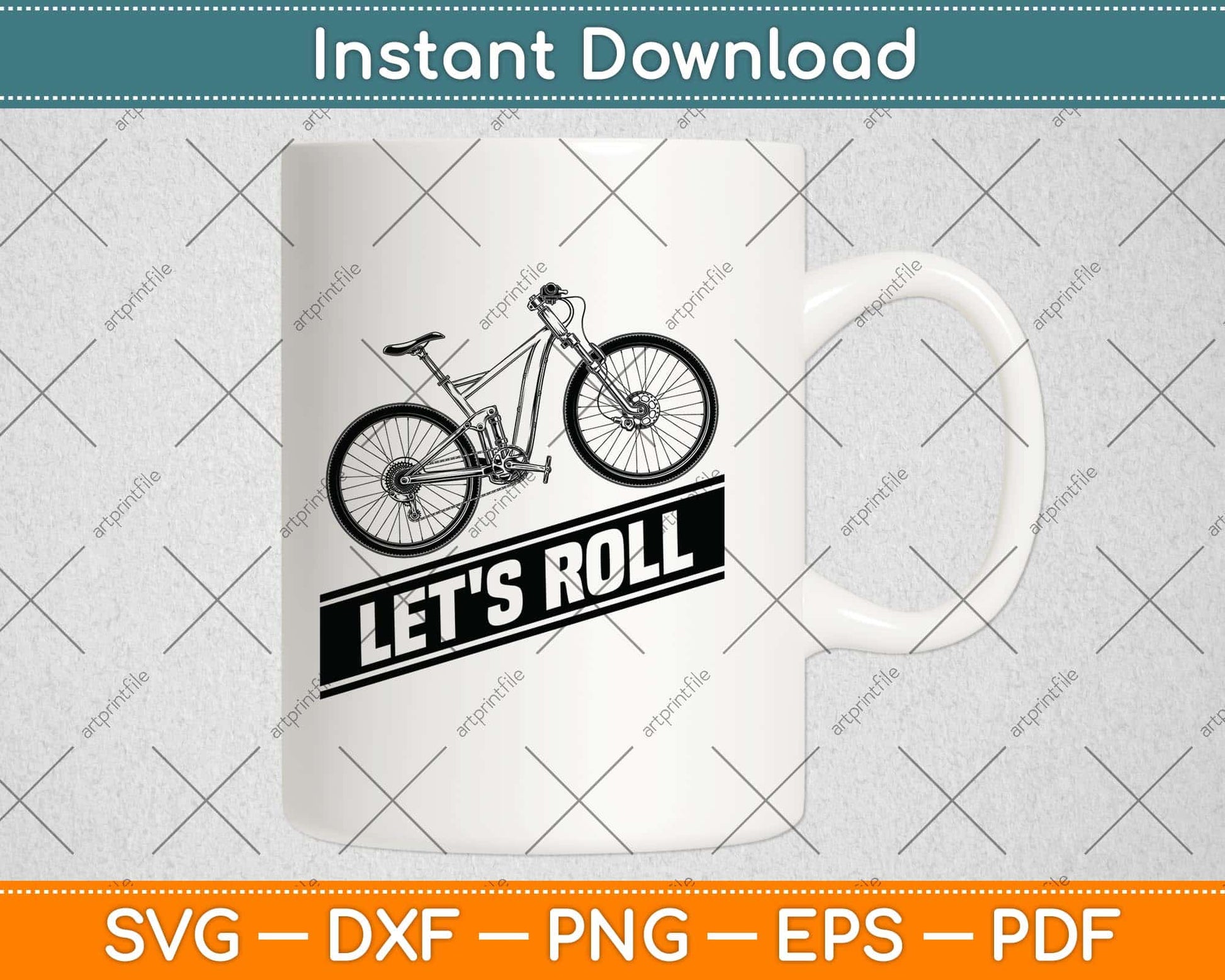 Let's Roll Bike Bicycle Svg Design Cricut Printable Cutting Files