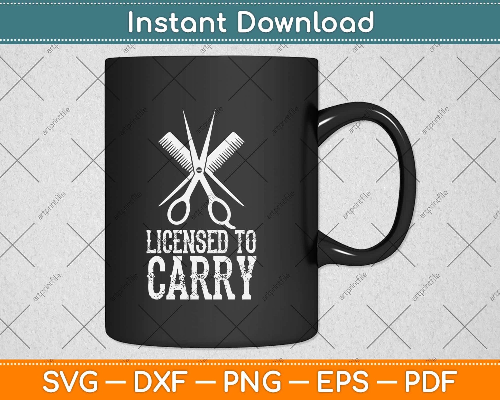 Licensed To Carry A Barber Hair Stylist Svg Png Dxf Digital Cutting File