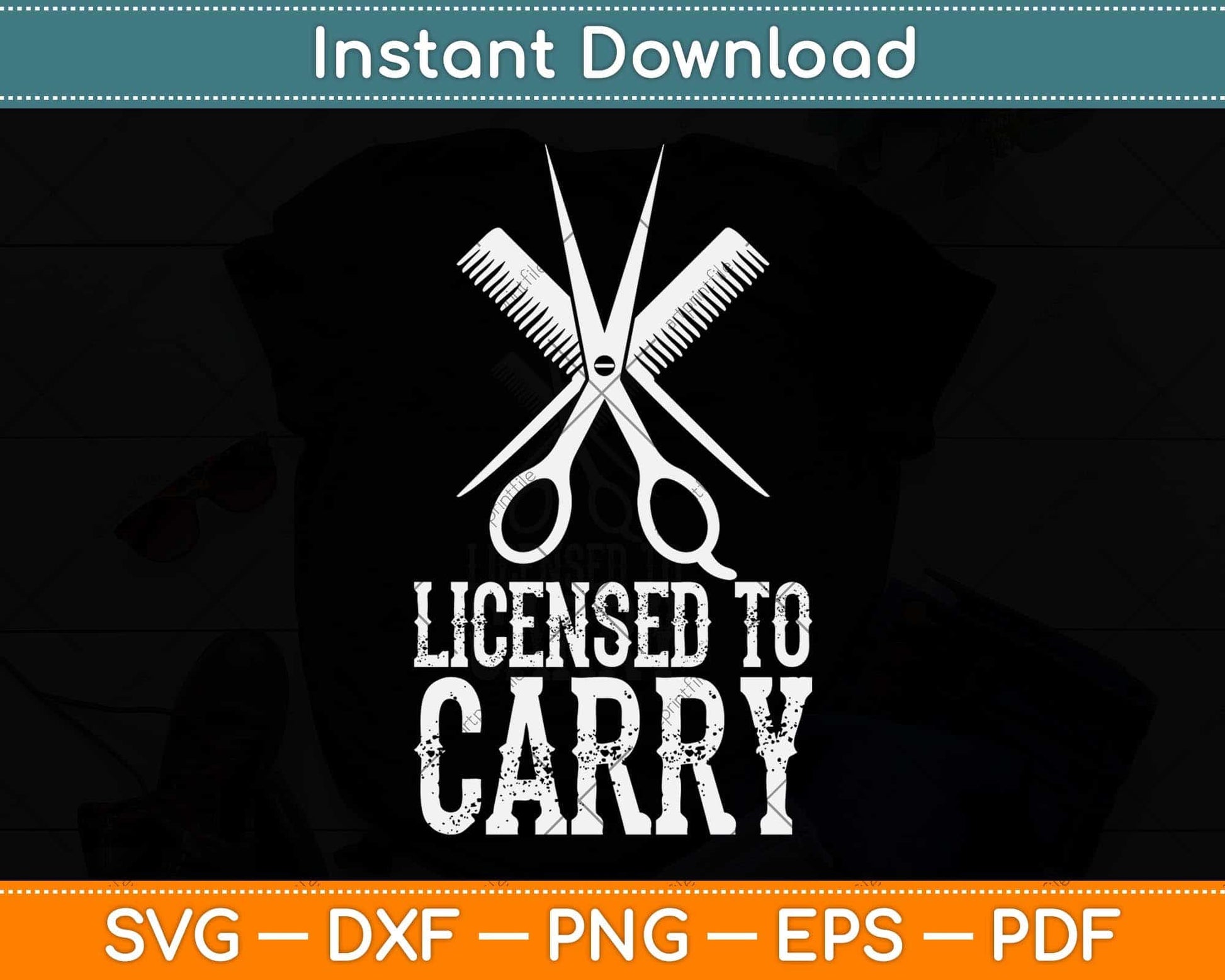 Licensed To Carry A Barber Hair Stylist Svg Png Dxf Digital Cutting File