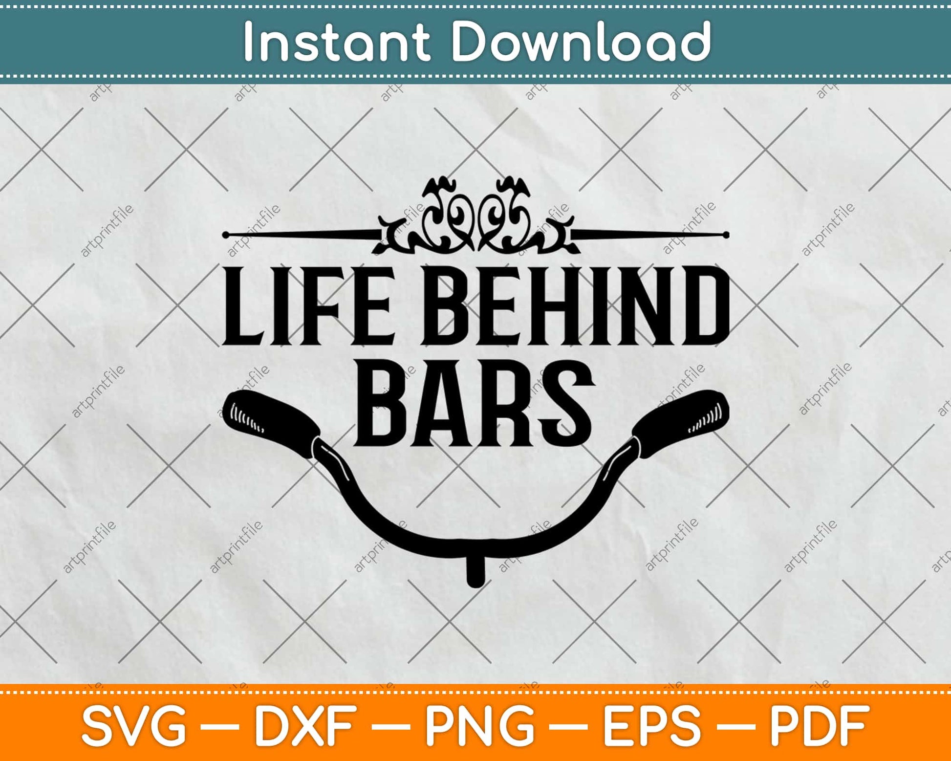 Life Behind Bars Bicycle Svg Design Cricut Printable Cutting Files