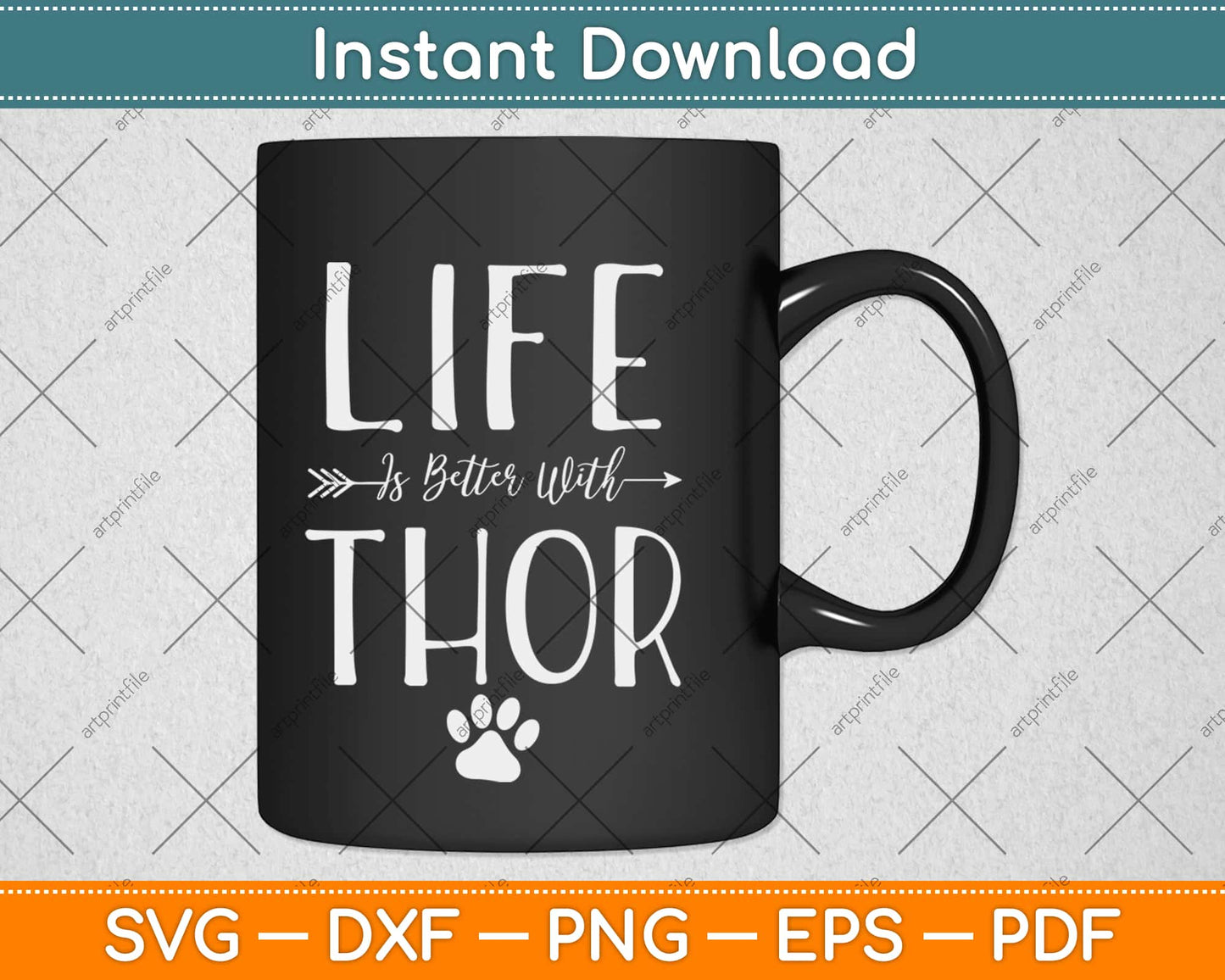 Life ist better with Thor Dog Name Svg Design Cricut Printable Cutting Files