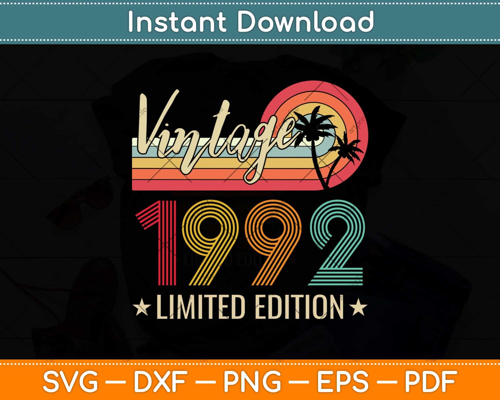 Limited Edition 1992 30th Birthday Gift 30 Years Old Vintage Svg Png Dxf Cutting File