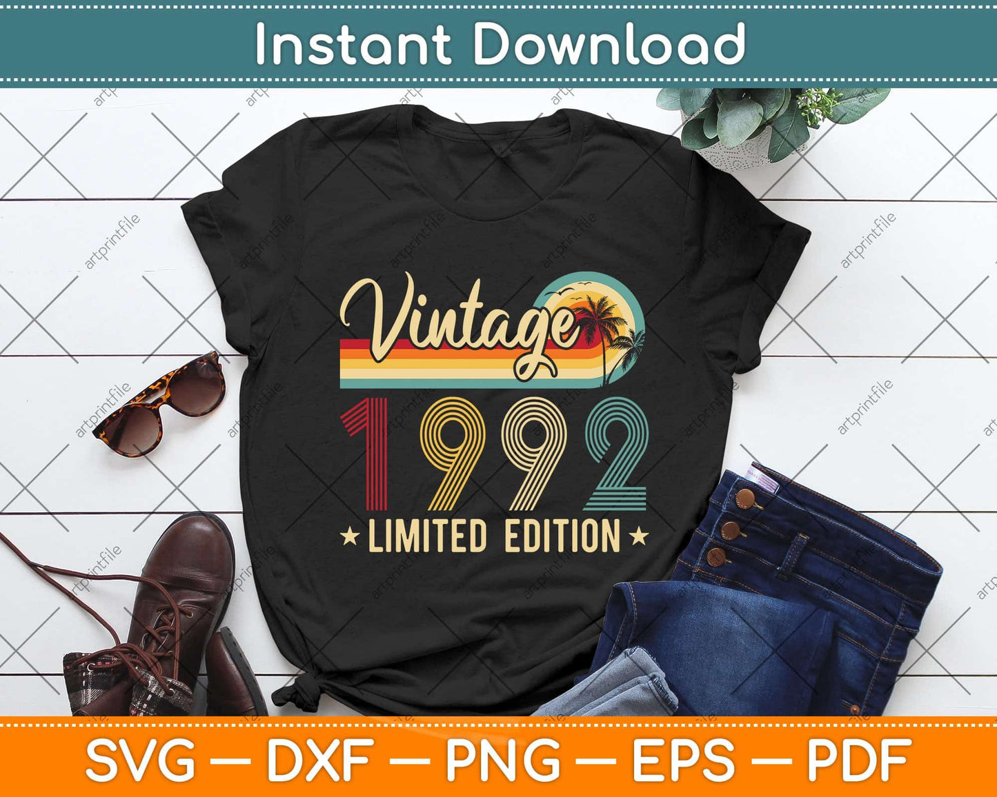 Limited Edition 1992 30th Birthday Gift 30 Years Old Vintage Svg Png Dxf Cutting File