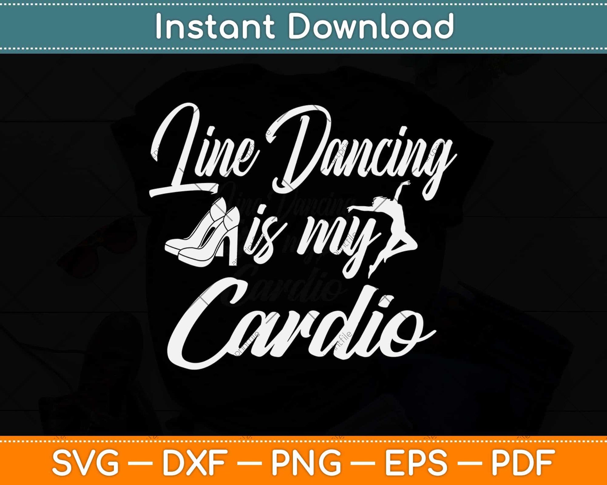 Line Dancing is My Cardio Country Dancers Christmas Svg Design