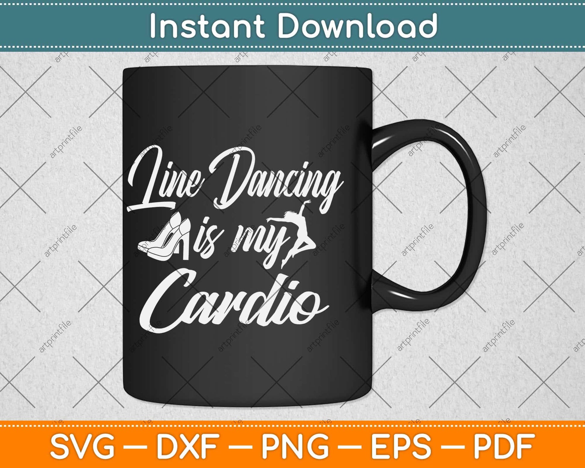 Line Dancing is My Cardio Country Dancers Christmas Svg Design