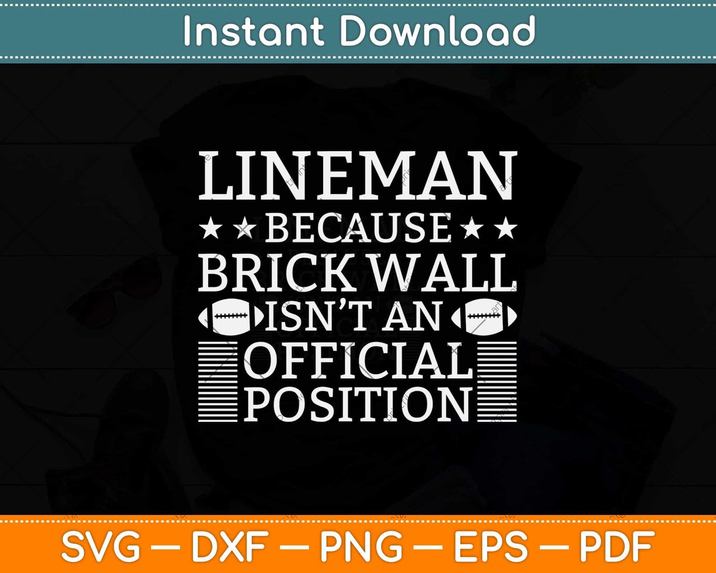 Lineman American Football Linemen Brick Wall Svg Png Dxf Digital Cutting File