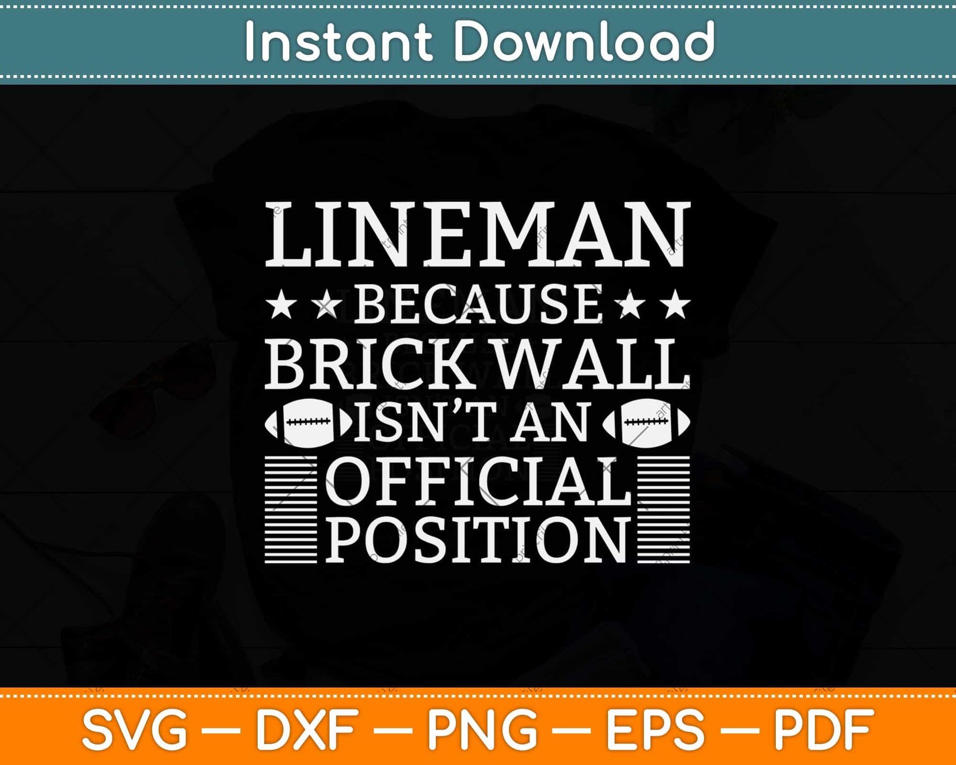 Lineman American Football Linemen Brick Wall Svg Png Dxf Digital Cutting File