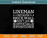 Lineman American Football Linemen Brick Wall Svg Png Dxf Digital Cutting File