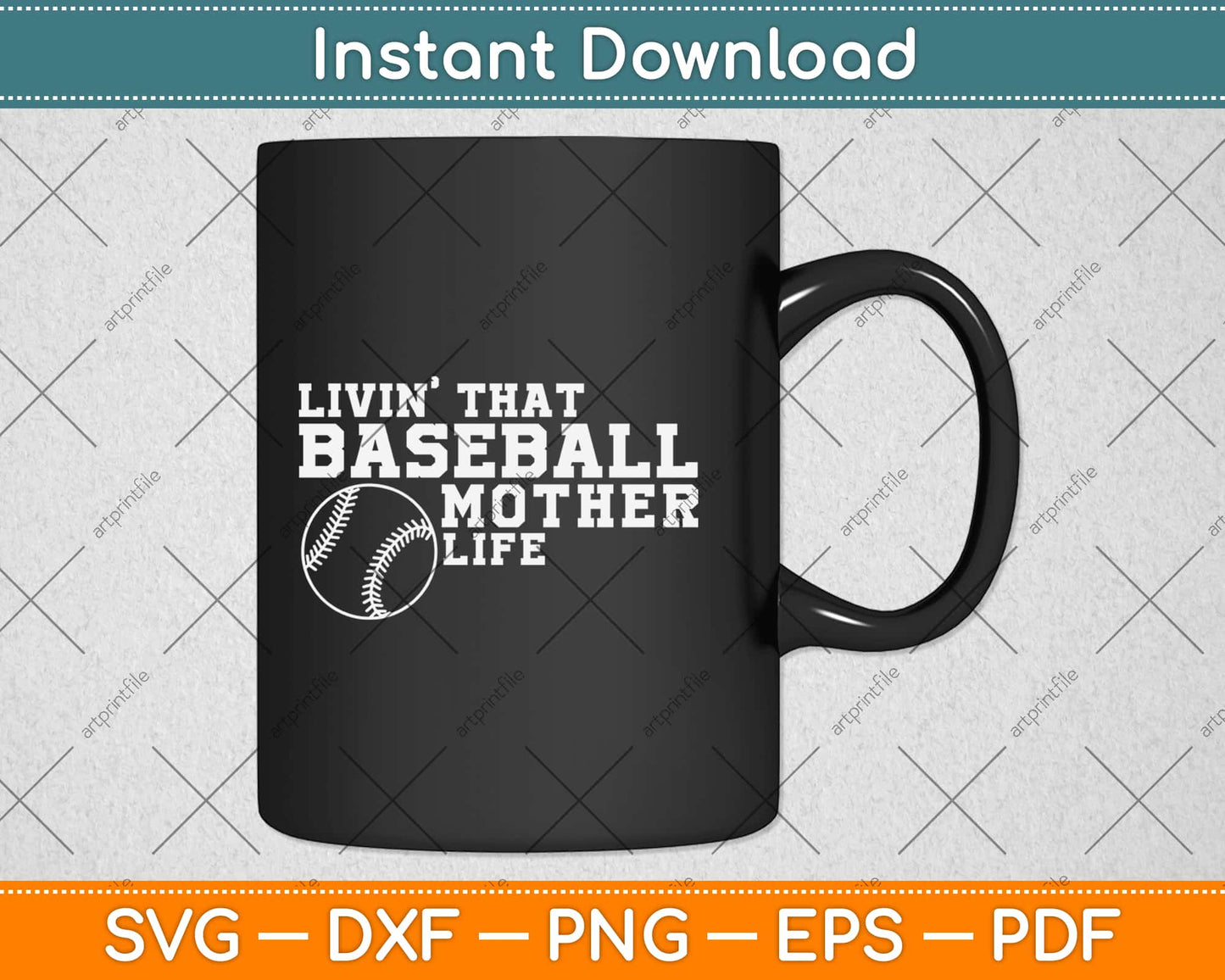 Livin That Baseball Mother Life Svg Design Cricut Printable Cutting Files