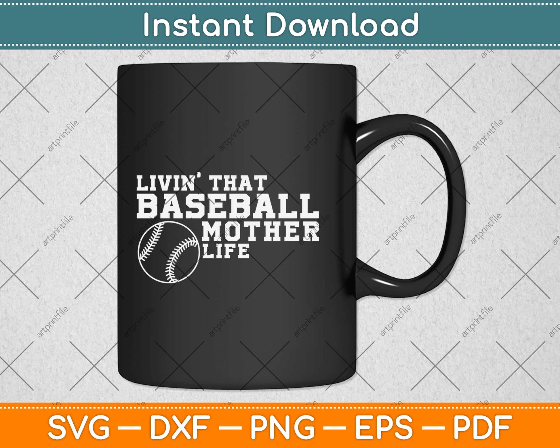 Livin That Baseball Mother Life Svg Design Cricut Printable Cutting Files