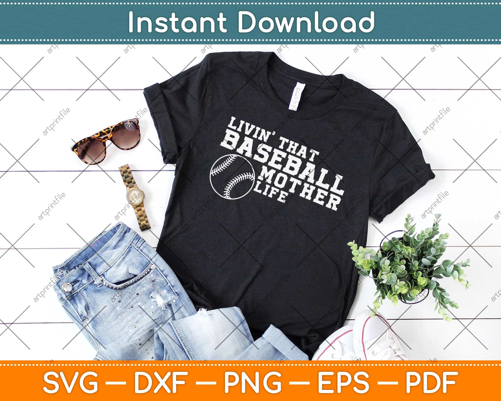 Livin That Baseball Mother Life Svg Design Cricut Printable Cutting Files