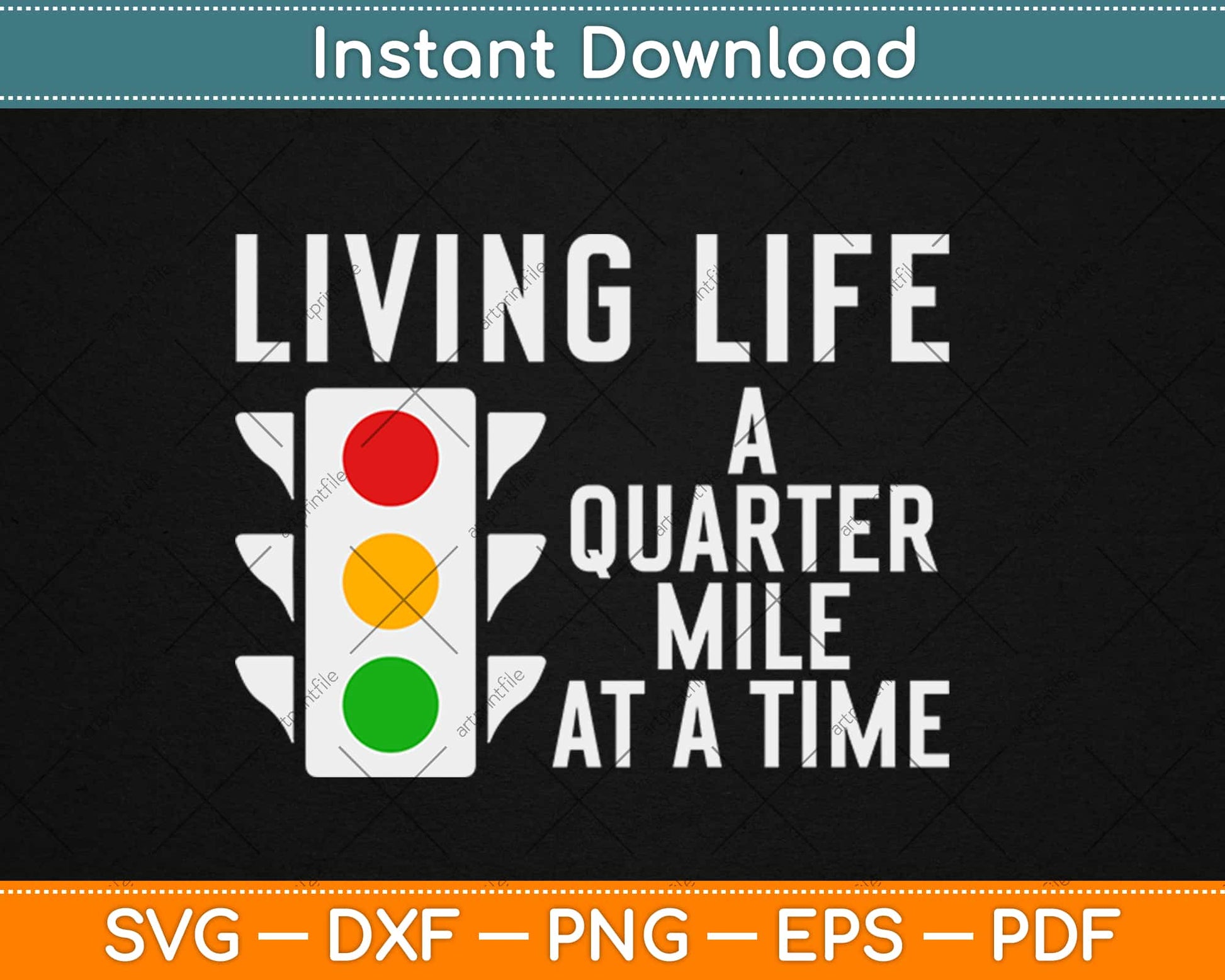 Living Life - Funny Drag Racing Car Guy Svg Design Cricut Printable Cutting Files