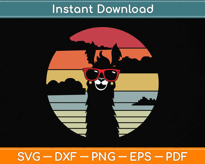 Llama Retro Style Alpaca Svg Png Dxf Digital Cutting File