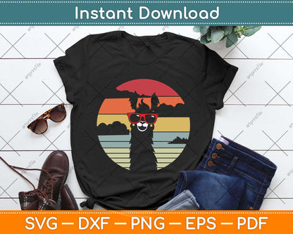 Llama Retro Style Alpaca Svg Png Dxf Digital Cutting File