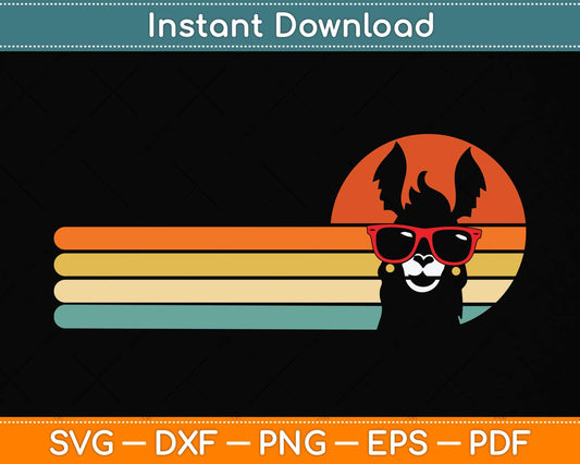 Llama Retro Style Alpaca Svg Png Dxf Digital Cutting File