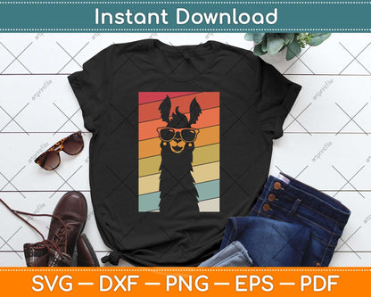 Llama Vintage Retro Style Alpaca Svg Png Dxf Digital Cutting File