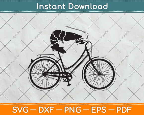 Lobster On Bicycle Cycling Svg Design Cricut Printable Cutting Files