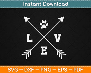 Love With Paw Svg Design Cricut Printable Cutting Files