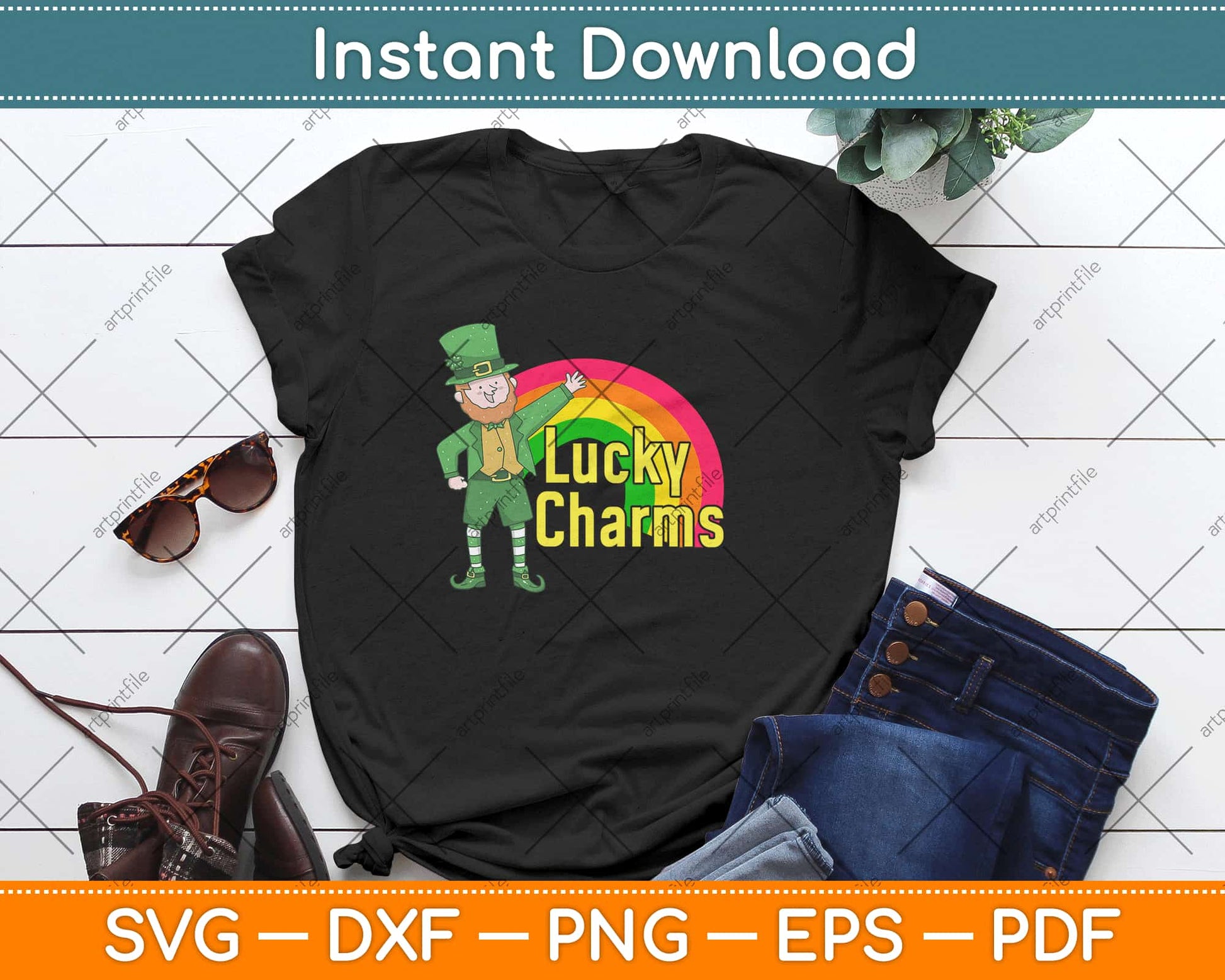 Lucky Charms Vintage Lucky The Leprechaun Svg Design Cricut Printable Cutting Files