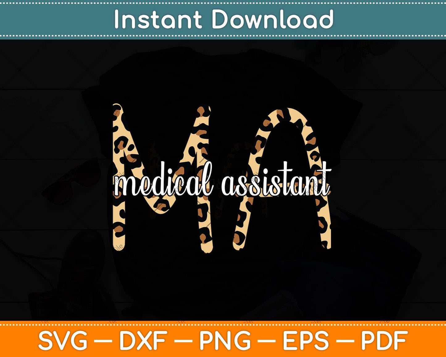 Ma Medical Assistant Leopard Plaid Clinical Nurse Svg Png Dxf Digital Cutting File