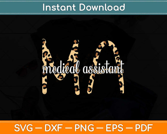 Ma Medical Assistant Leopard Plaid Clinical Nurse Svg Png Dxf Digital Cutting File