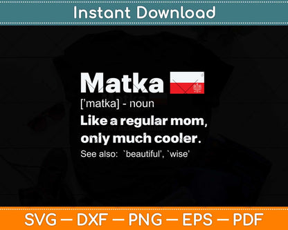 Matka Definition Polish Mom Mothers Day Svg Png Dxf Digital Cutting File