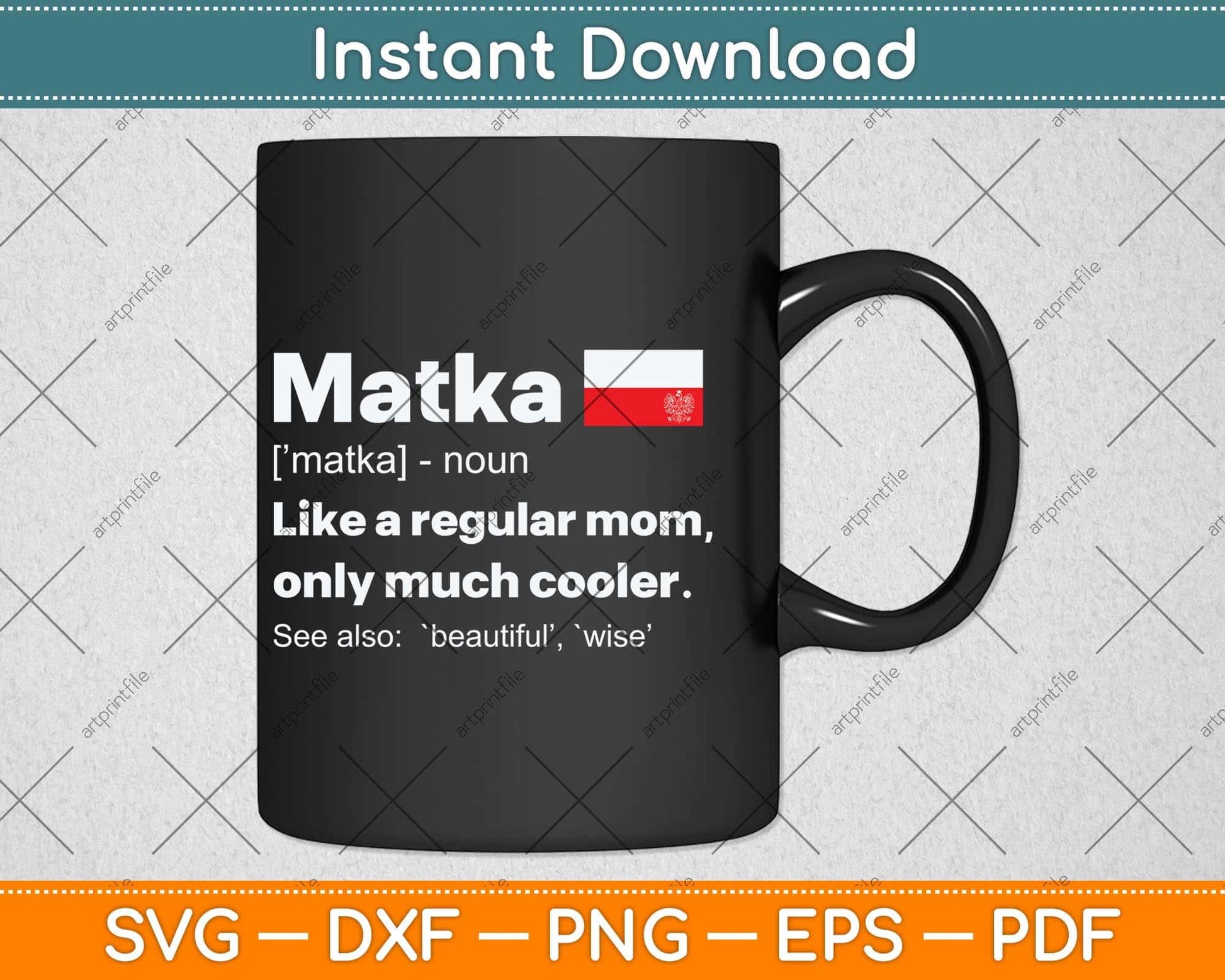 Matka Definition Polish Mom Mothers Day Svg Png Dxf Digital Cutting File