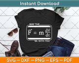 May The (F=mdv dt) Be with You Funny Physics Science Svg Png Dxf Digital Cutting File