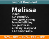 Melissa Definition Personalized Name Funny Christmas Svg Design Cricut Cut Files