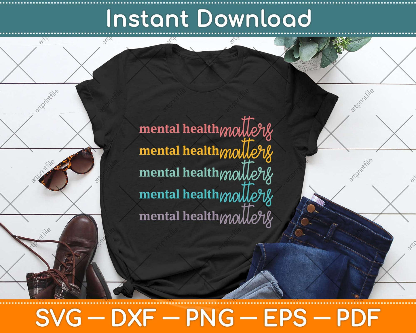 Mental Health Awareness Month Matters Svg Png Dxf Digital Cutting File