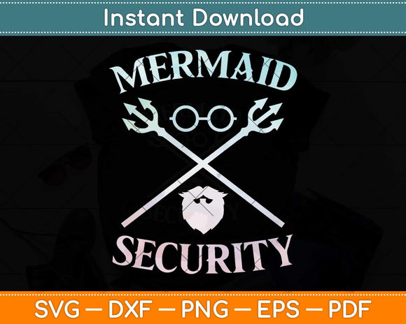 Mermaid Security Funny Lifeguard Swimmer Svg Png Dxf Digital Cutting File
