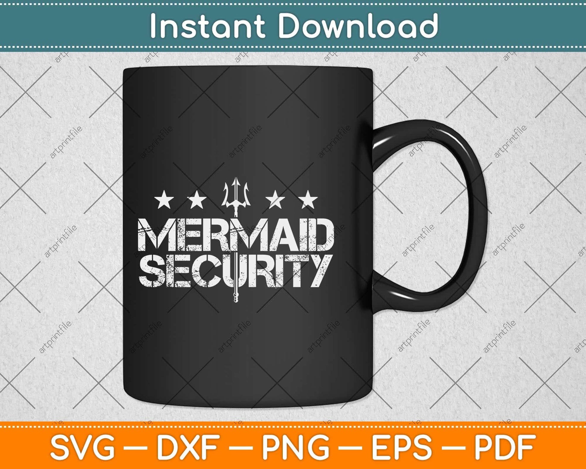 Mermaid Security Funny Swimming Svg Png Dxf Digital Cutting File