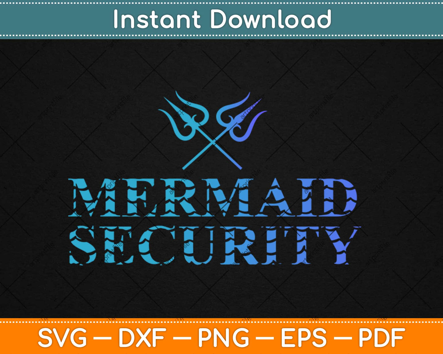 Merman Mermaid Security Svg Design Cricut Printable Cutting Files