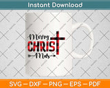 Merry Christmas Cross Svg Png Dxf Digital Cutting File