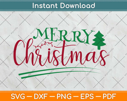 Merry Christmas Svg Design Cricut Printable Cutting Files