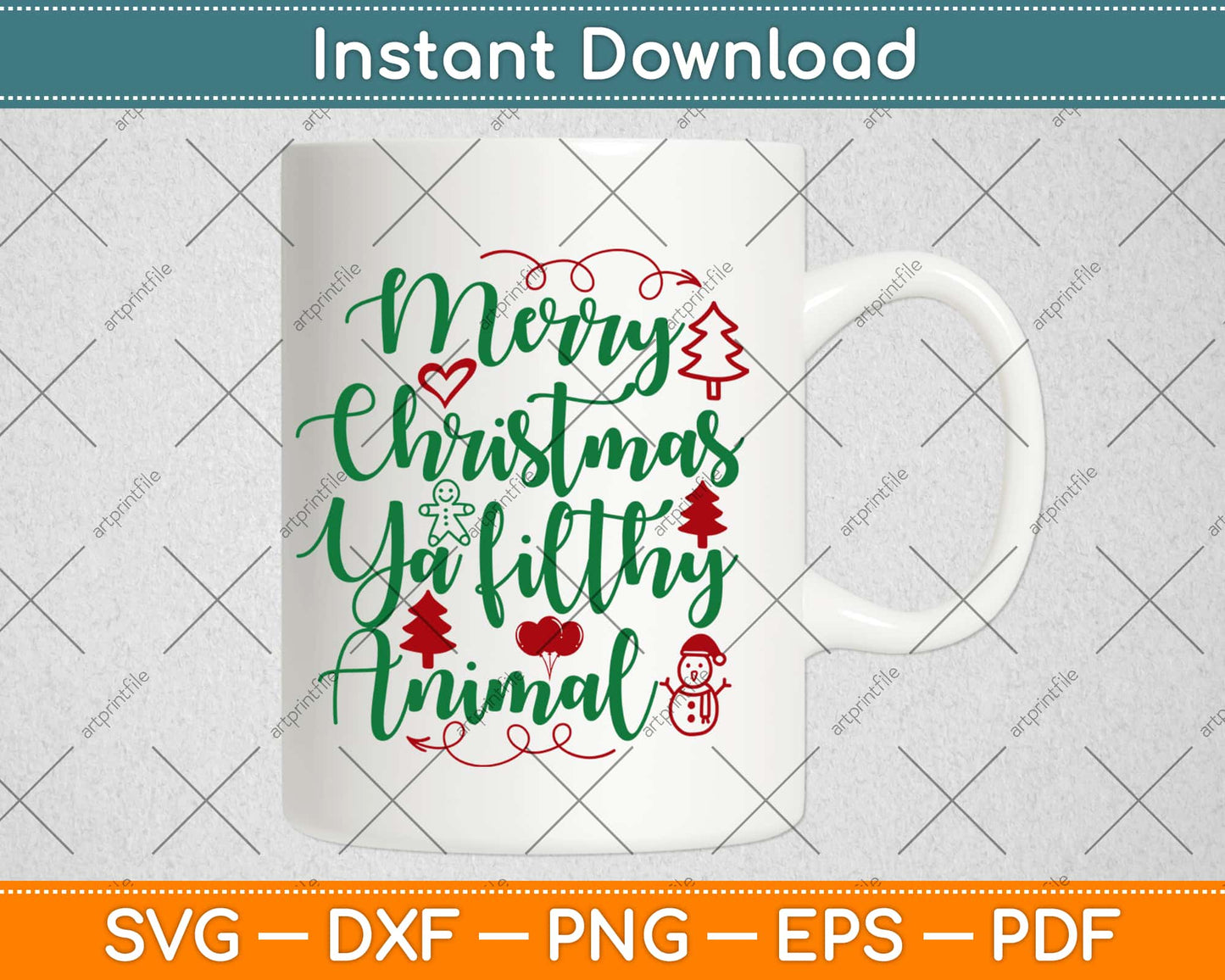 Merry Christmas Ya Filthy Animal Svg Design Cricut Printable Cutting Files