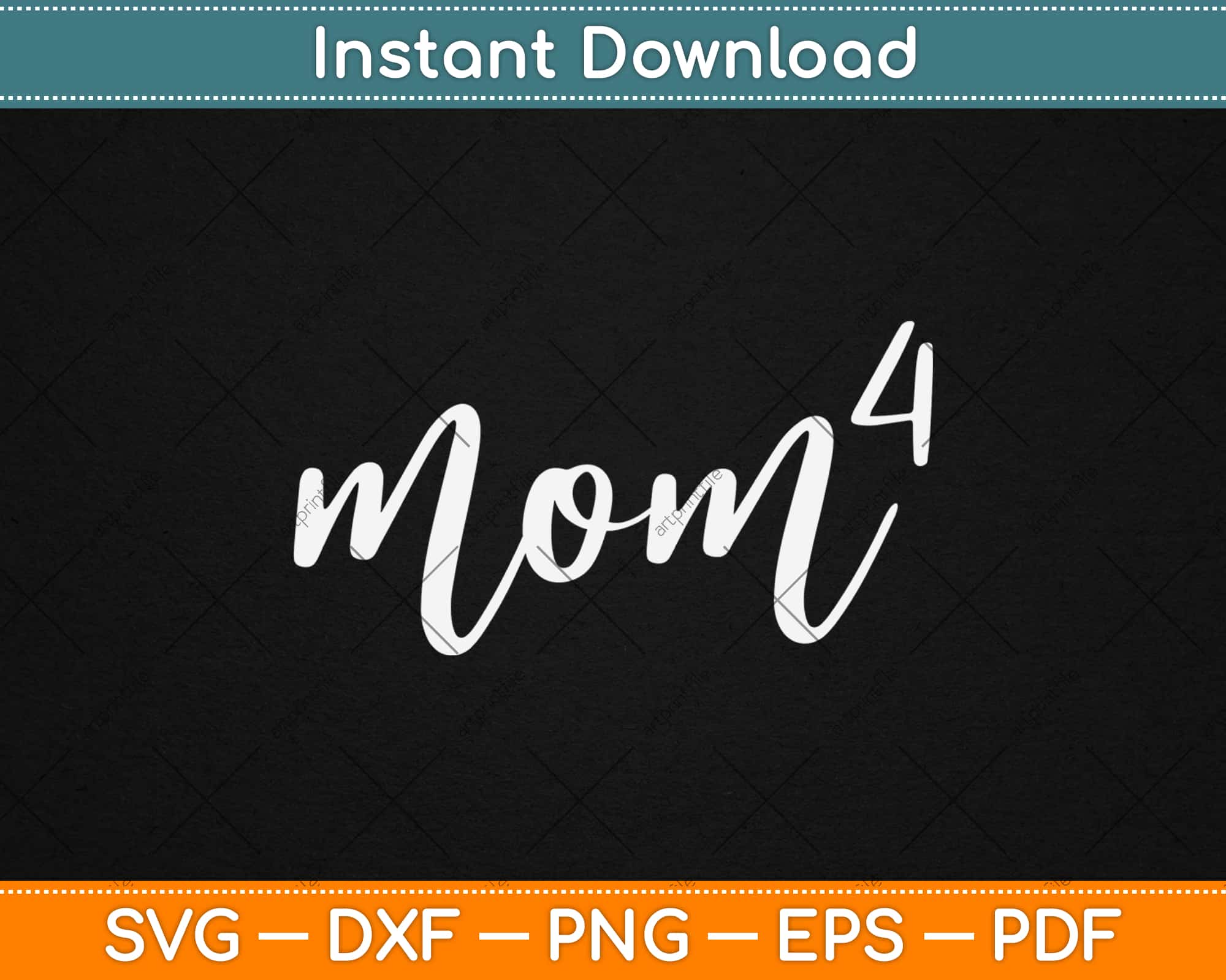 Mom 4 Mom of 4 Mother of Four Kids Mama Gifts Mothers Day Svg Png Dxf ...