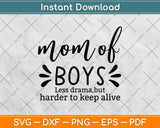 Mom of Boys Less Drama But Harder To Keep Alive Svg Design