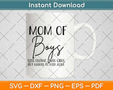 Mom of Boys Less Drama Than Girls But Harder To Keep Alive Svg Design